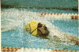 "Matéria na Swimming World em 1980 sobre o campeonato americano realizado em abril. Venci pela 1a vez após tentar por 5 anos" DM